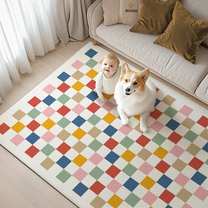 Washable 8x10 Modern Rainbow Easy Jute Indoor Outdoor Rug for Living Room
