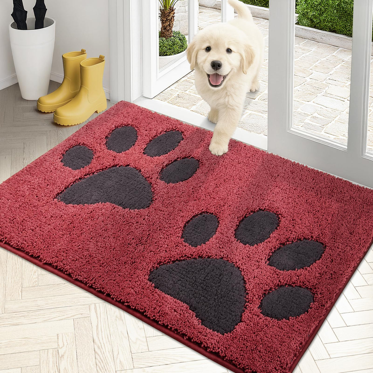 PURRUGS Dirt Trapping Door Mat Indoor Entrance, 32" x 47", Grey