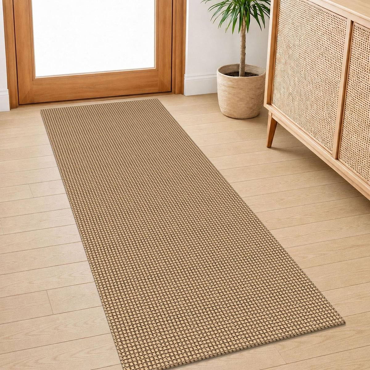 IOHOUZE Washable Area Rug 3x5 Non Slip Rubber Backed Woven Rugs for Entryway Rugs Indoor Outdoor Doormat Throw Rug Floor Carpet for Entrance Kitchen Front Door, Olive Green/Earthy Green