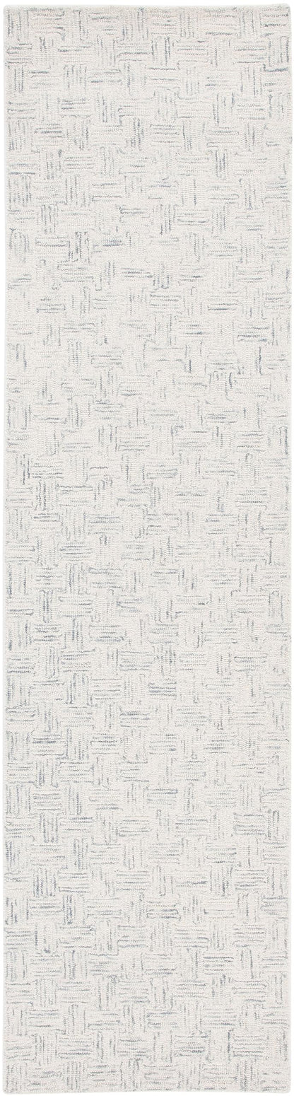 SAFAVIEH Micro-Loop Collection Area Rug - 5' Square, Light Grey & Ivory, Handmade Wool, Ideal for High Traffic Areas in Living Room, Bedroom (MLP537F)
