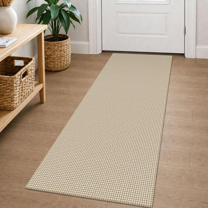 EARTHALL Woven Area Rug 3x5 Ft Washable Rugs for Entryway Braided Non Slip Rubber Backed Throw Rugs Door Mat Indoor Outdoor Entrance Cotton Carpet for Kitchen Foyer Front Door, Orange/Tan/Brown