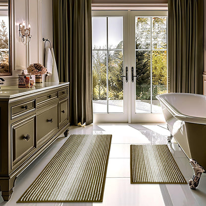 BSICPRO Bathroom Rugs Sets 2 Piece, Modern Bath Mat 20"x47"+20"x32", Blue