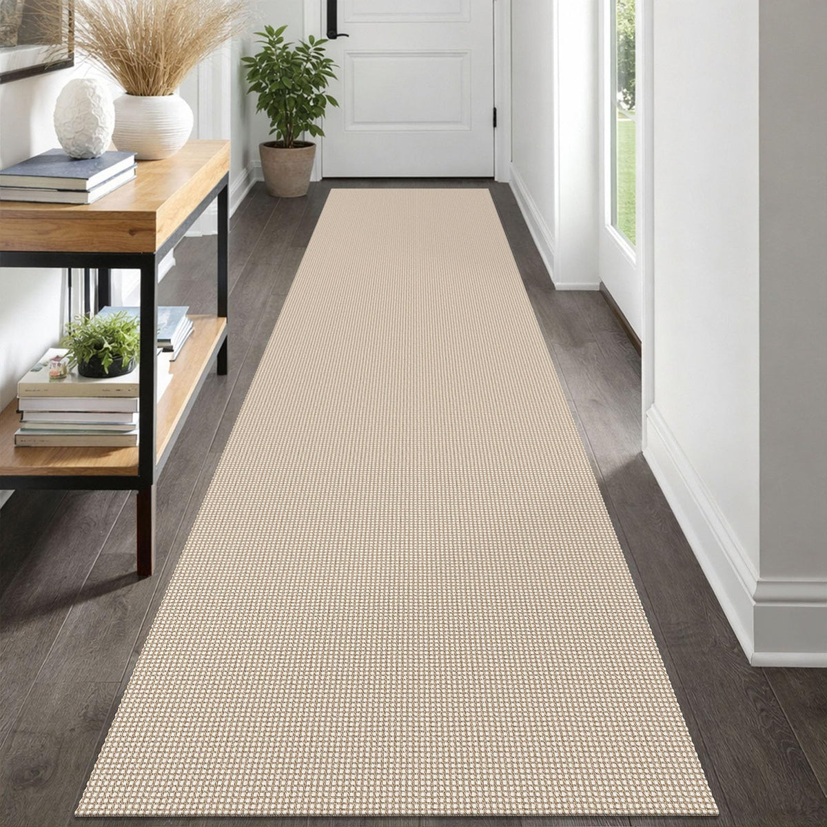 IOHOUZE Small Area Rug 2x3 Washable Woven Rugs for Entryway Non Slip Rubber Backed Front Door Rugs Indoor Doormat Throw Rug Floor Carpet for Entrance Kitchen, Cream/Beige