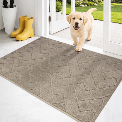PURRUGS Dirt Trapping Door Mat Indoor Entrance, 32" x 47", Taupe