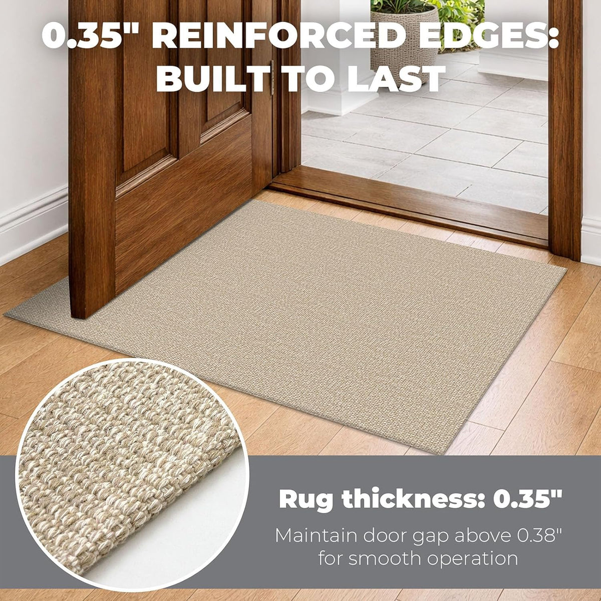 Lansny 2x3 ft Small Boho Washable Entryway Area Rug Non Slip Kitchen Runner