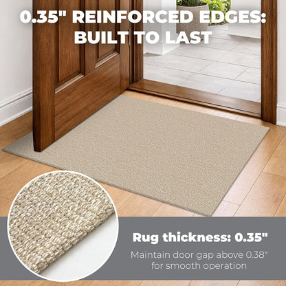 Lansny 2x3 ft Small Boho Washable Entryway Area Rug Non Slip Kitchen Runner