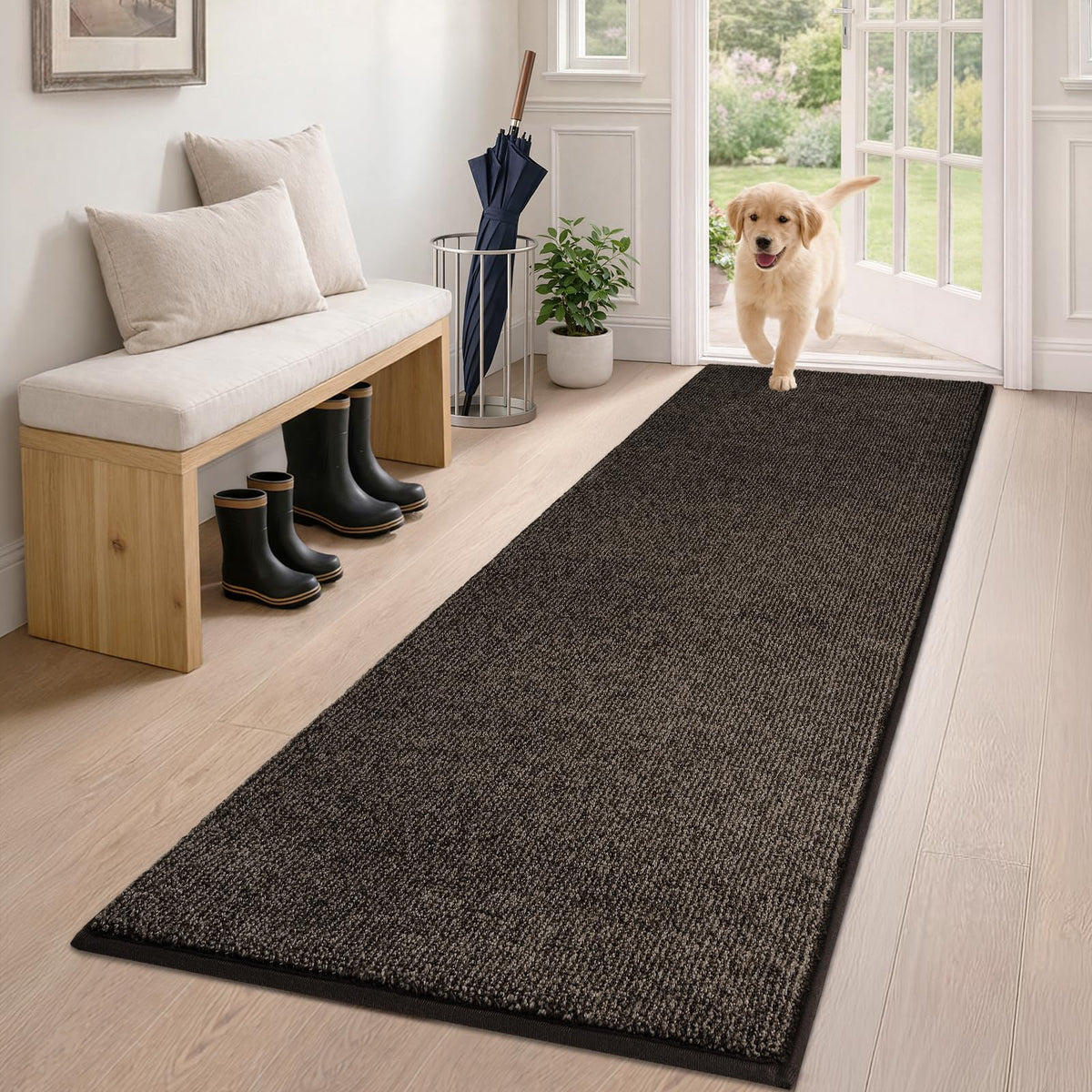 PURRUGS Dirt Trapping Indoor Door Mat, 20" x 31.5", Heathered Charcoal