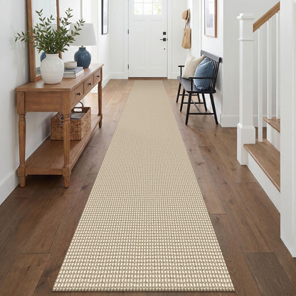 EARTHALL Woven Area Rug 3x5 Ft Washable Rugs for Entryway Braided Non Slip Rubber Backed Throw Rugs Door Mat Indoor Outdoor Entrance Cotton Carpet for Kitchen Foyer Front Door, Orange/Tan/Brown