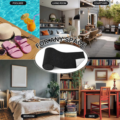 16 in x 20 ft Self Adhesive Marine Carpet, Boat Trailer Bunk Carpet with Soft Cut Pile 0.14" Thick Waterproof Boat Non Slide Carpets Roll for Indoor, Outdoor, Home, Patio, Porch, Deck(Black)