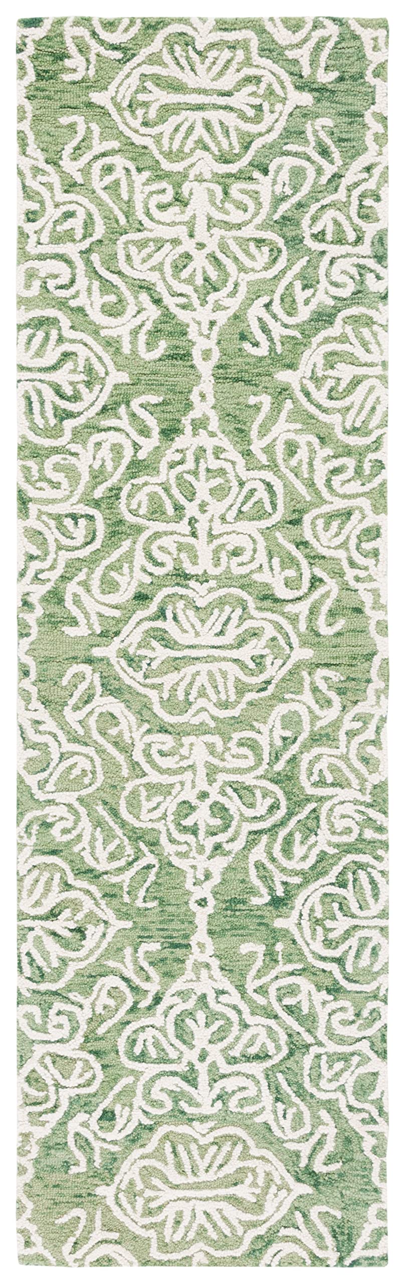SAFAVIEH Blossom Collection Area Rug - 9' x 12', Beige & Ivory, Handmade Wool, Ideal for High Traffic Areas in Living Room, Bedroom (BLM112B)
