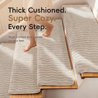 Domnesto Rounded Bullnose Carpet Stair Treads - 15 Pack, 36"