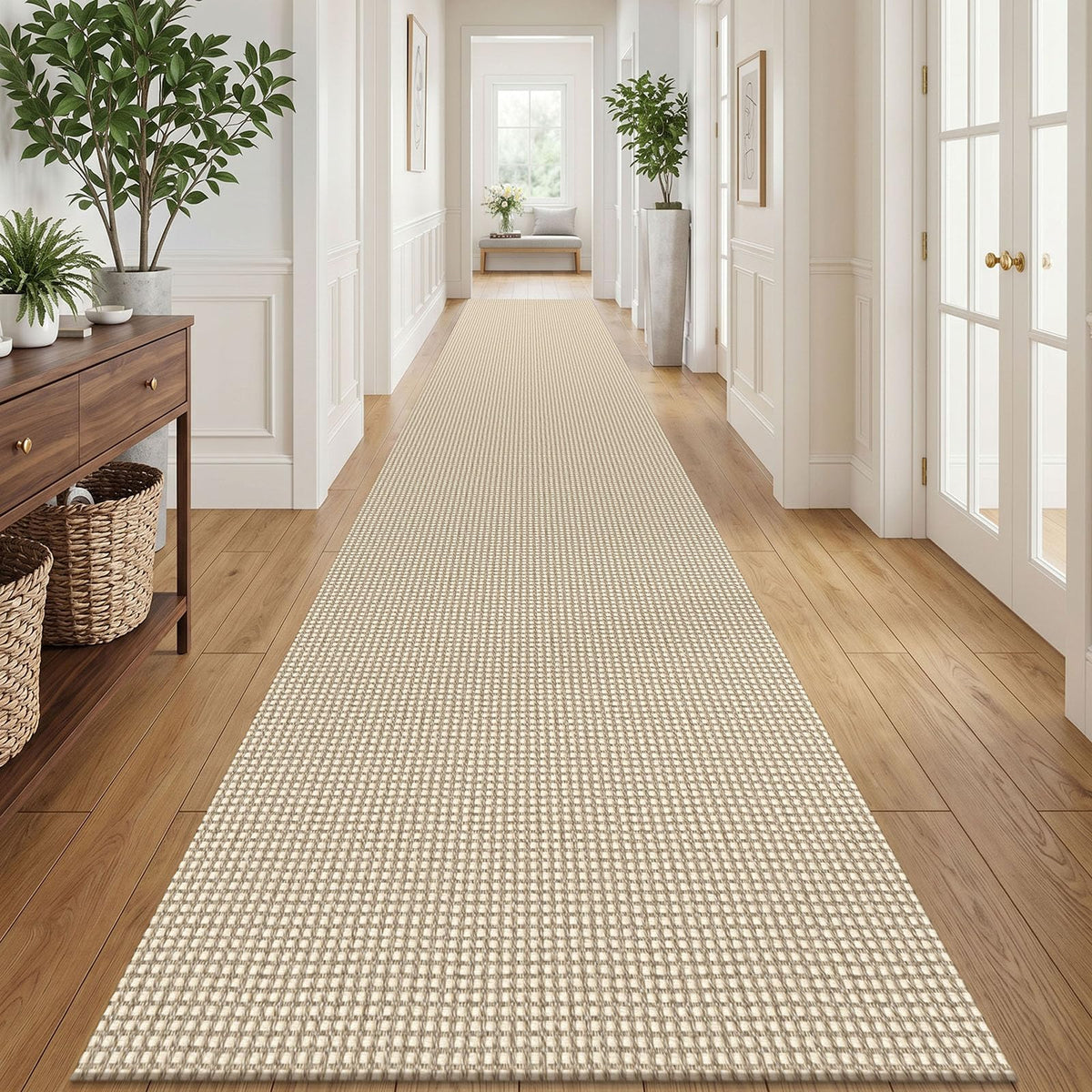 IOHOUZE Small Area Rug 2x3 Washable Woven Rugs for Entryway Non Slip Rubber Backed Front Door Rugs Indoor Doormat Throw Rug Floor Carpet for Entrance Kitchen, Cream/Beige