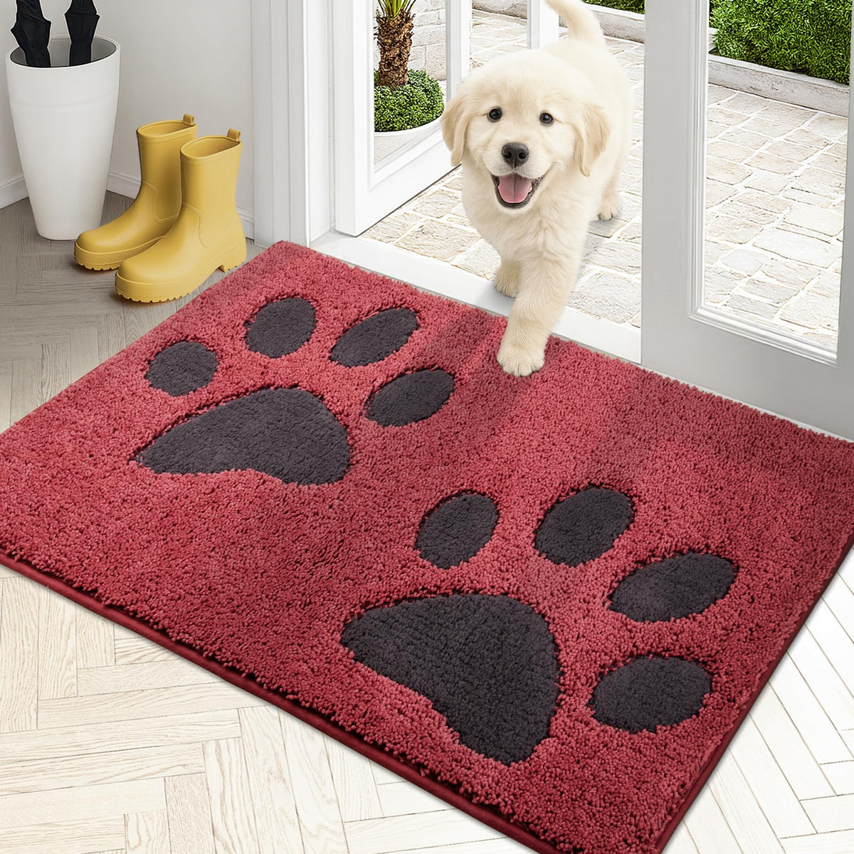 PURRUGS Dirt Trapping Door Mat Indoor Entrance, 32" x 47", Grey