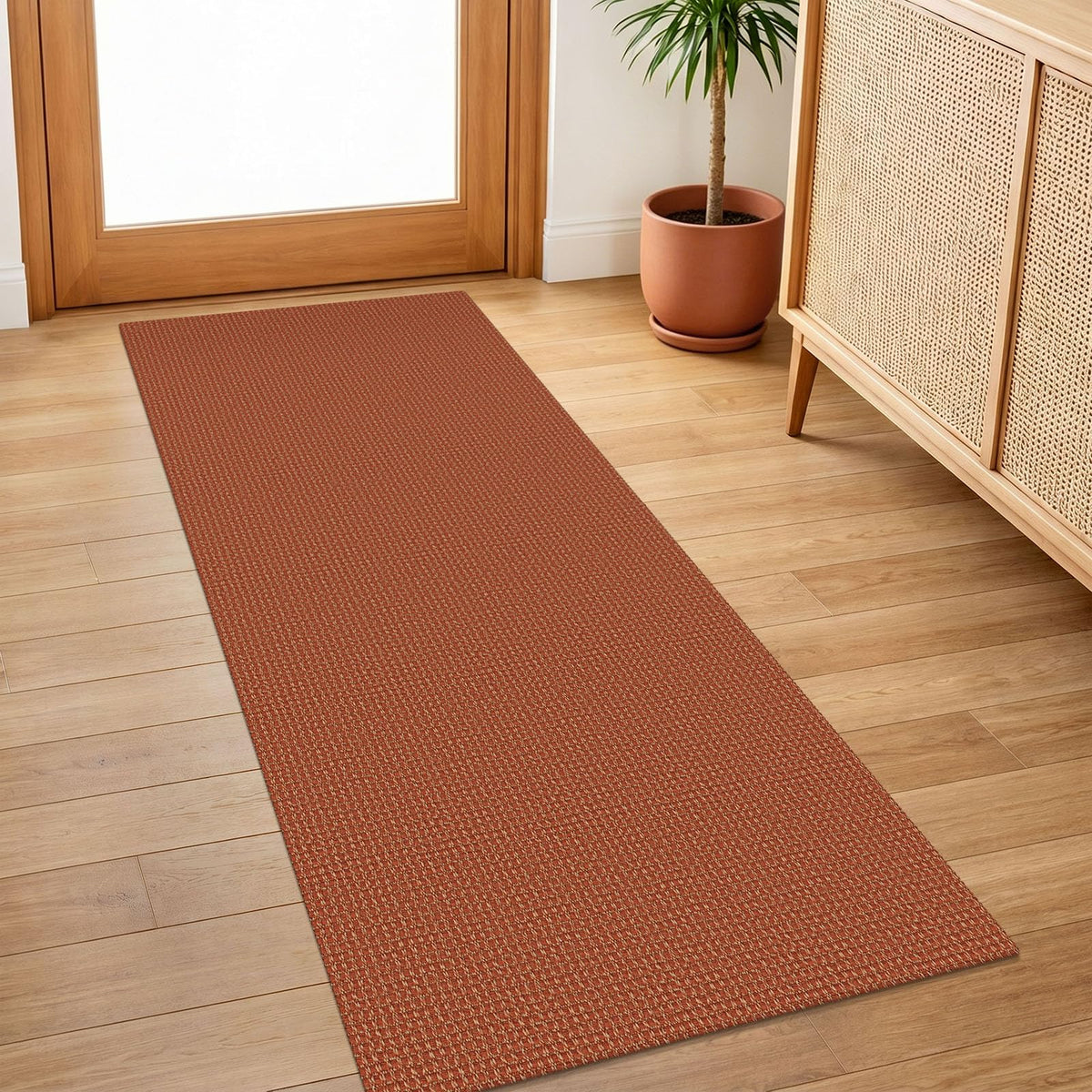 IOHOUZE Washable Area Rug 3x5 Non Slip Rubber Backed Woven Rugs for Entryway Rugs Indoor Outdoor Doormat Throw Rug Floor Carpet for Entrance Kitchen Front Door, Olive Green/Earthy Green