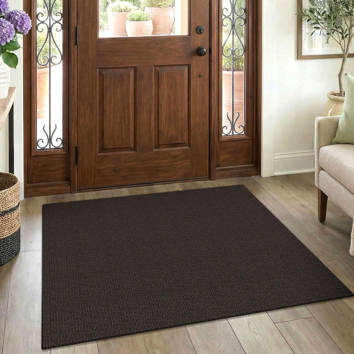 EARTHALL Washable Area Rug, Non Slip Entryway Rug, 4x6 Ft, Sand/Beige
