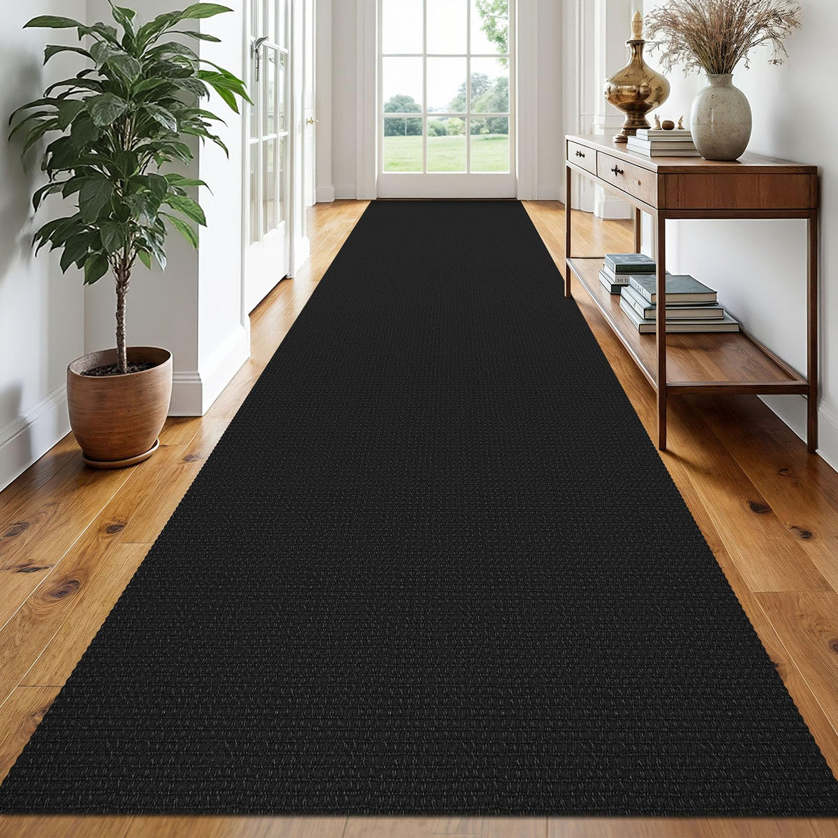 EARTHALL Woven Area Rug 3x5 Ft Washable Rugs for Entryway Braided Non Slip Rubber Backed Throw Rugs Door Mat Indoor Outdoor Entrance Cotton Carpet for Kitchen Foyer Front Door, Orange/Tan/Brown