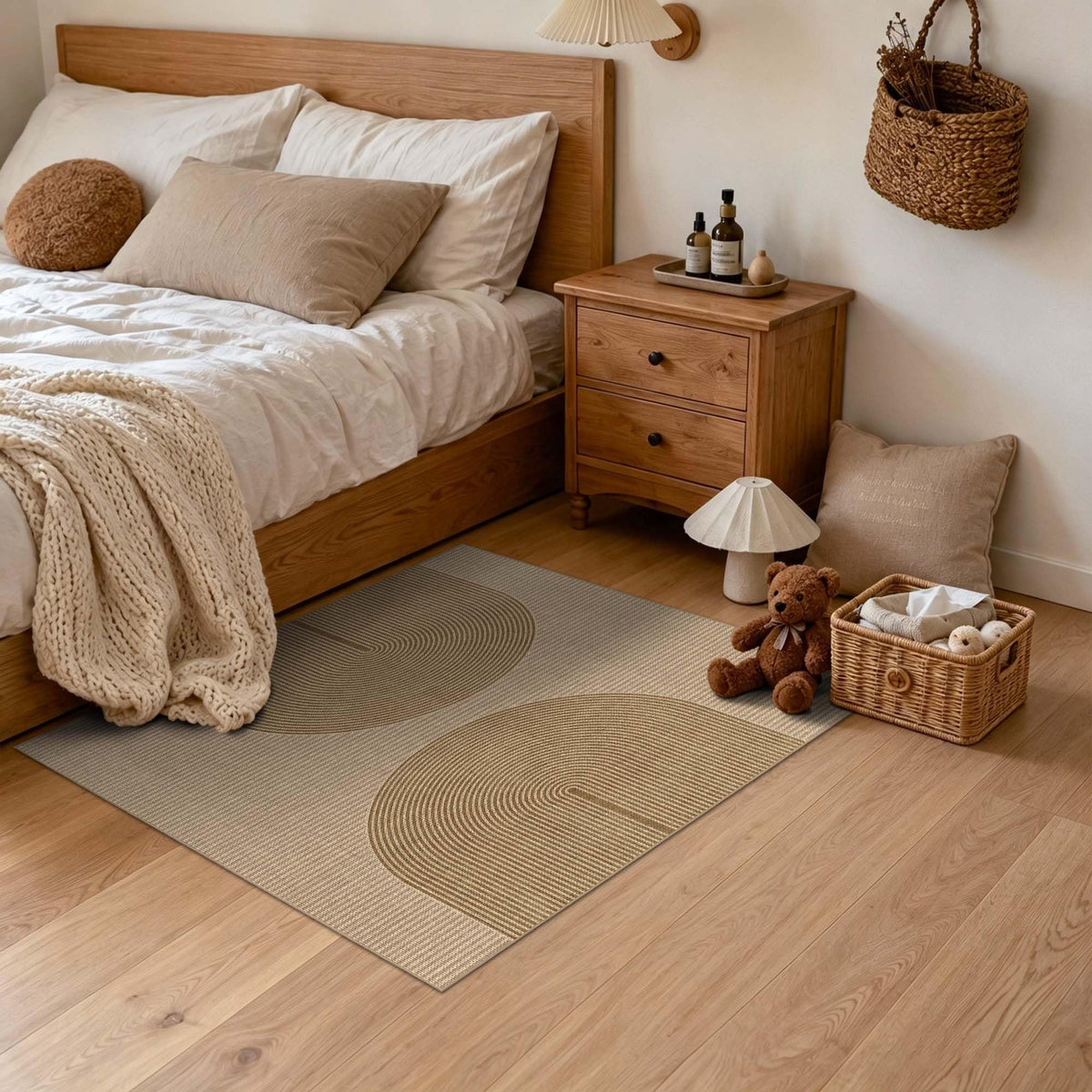 Easy Jute Rug for Pet Homes: 4x6 Outdoor Rug - Geometric Arch Pattern
