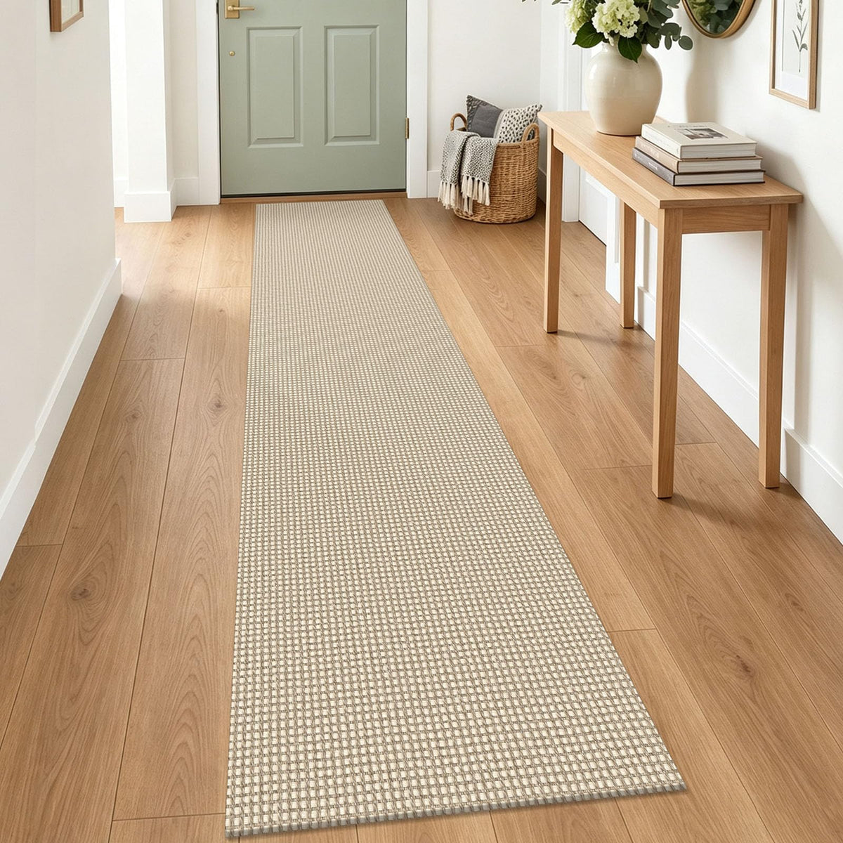 IOHOUZE Small Area Rug 2x3 Washable Woven Rugs for Entryway Non Slip Rubber Backed Front Door Rugs Indoor Doormat Throw Rug Floor Carpet for Entrance Kitchen, Cream/Beige