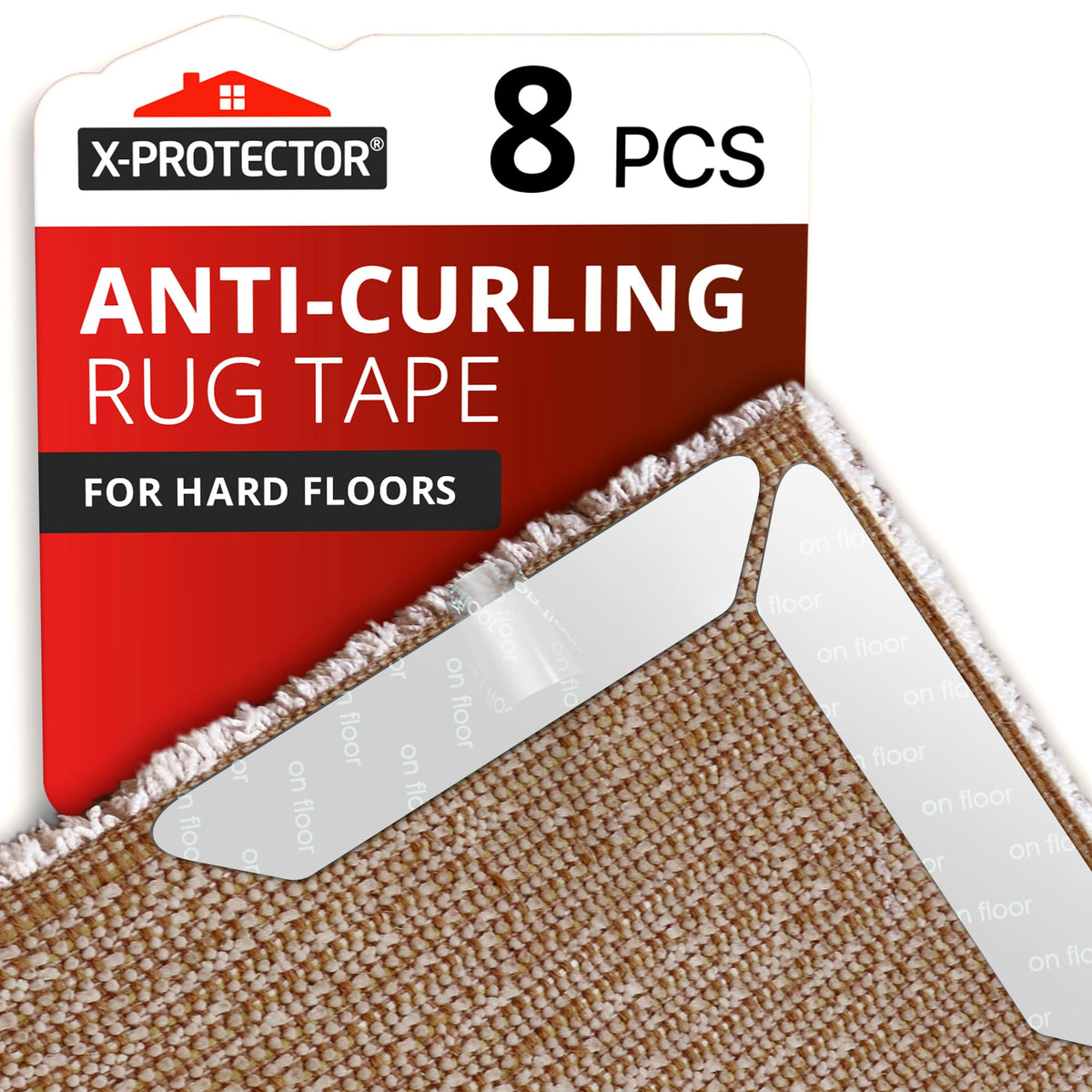 X-Protector Rug Tape for Carpet - 12 PCS Premium Rug Pad Grippers
