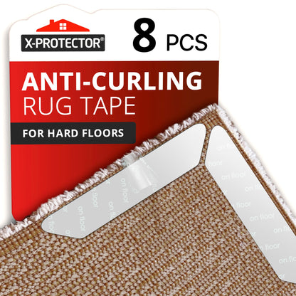 X-Protector Rug Tape for Carpet - 12 PCS Premium Rug Pad Grippers