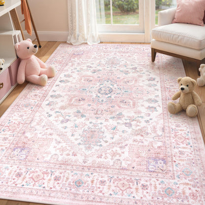 LIVEBOX Sage Washable Vintage Area Rug 3x5 Non-Slip