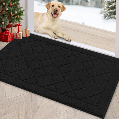 REFETONE Indoor Doormat 32" x 40", Low-Profile Front Door Mat, Dark Gray