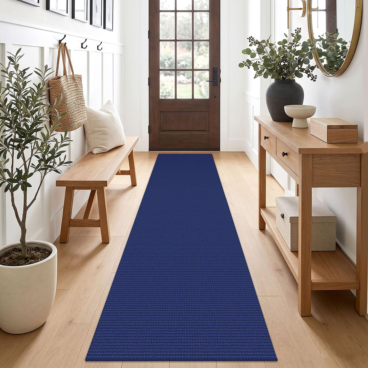 EARTHALL Woven Area Rug 3x5 Ft Washable Rugs for Entryway Braided Non Slip Rubber Backed Throw Rugs Door Mat Indoor Outdoor Entrance Cotton Carpet for Kitchen Foyer Front Door, Orange/Tan/Brown