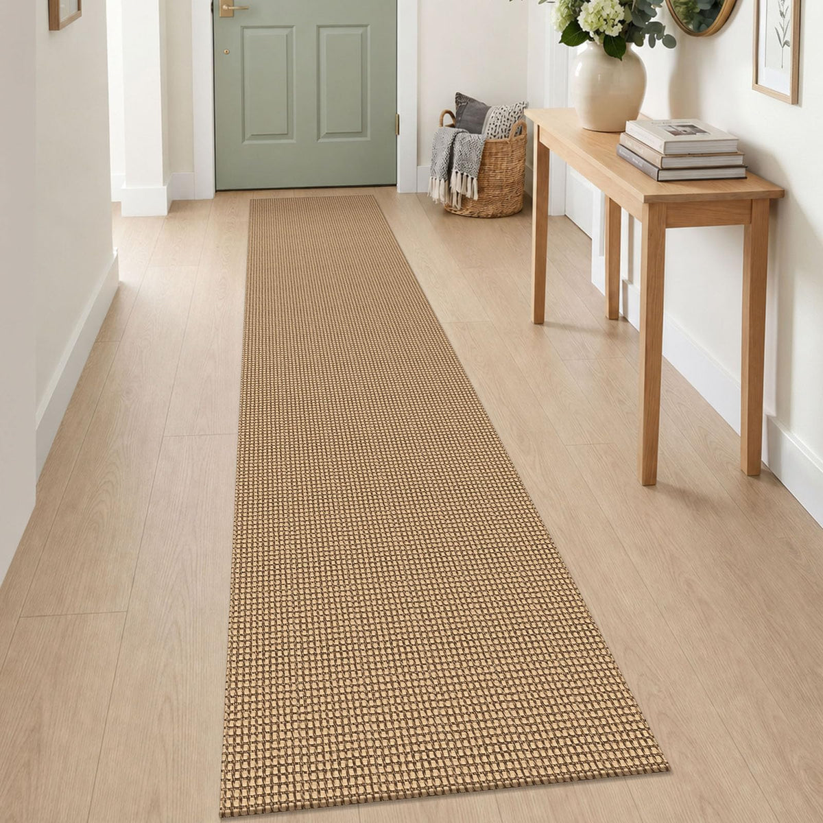IOHOUZE Small Area Rug 2x3 Washable Woven Rugs for Entryway Non Slip Rubber Backed Front Door Rugs Indoor Doormat Throw Rug Floor Carpet for Entrance Kitchen, Cream/Beige