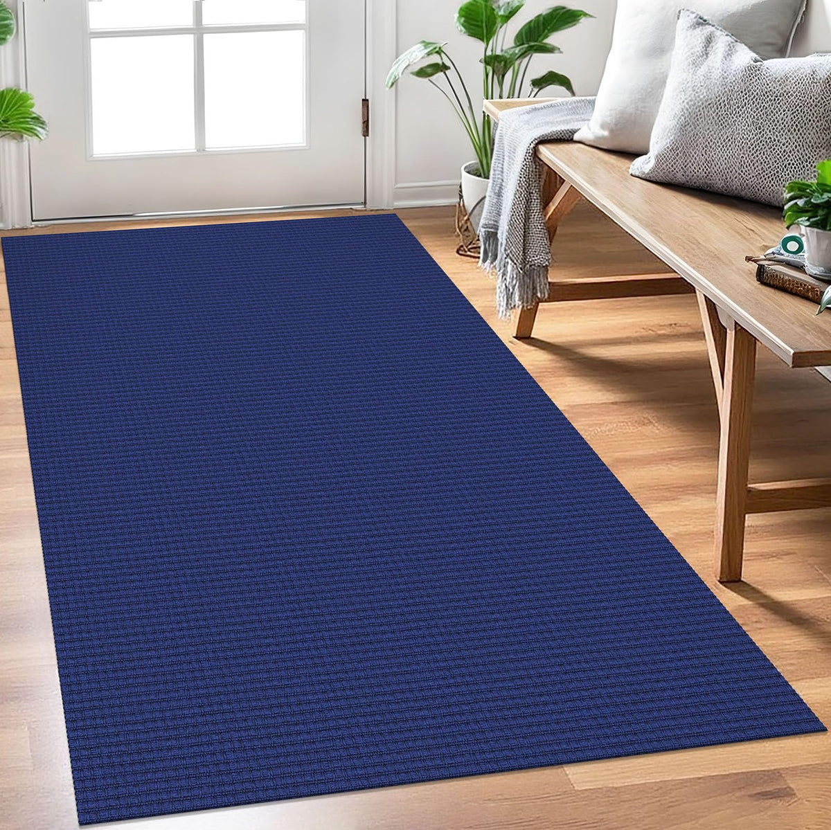 EARTHALL Woven Area Rug 3x5 Ft Washable Rugs for Entryway Braided Non Slip Rubber Backed Throw Rugs Door Mat Indoor Outdoor Entrance Cotton Carpet for Kitchen Foyer Front Door, Orange/Tan/Brown