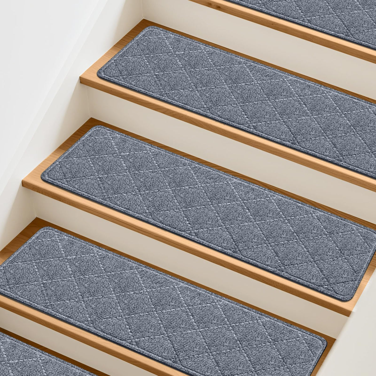 15 Pcs Stair Treads Non-Slip for Wooden Steps, 8"x30" Beige