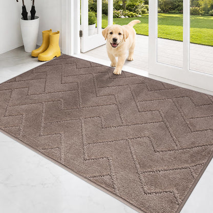 PURRUGS Dirt Trapping Door Mat Indoor Entrance, 32" x 47", Taupe