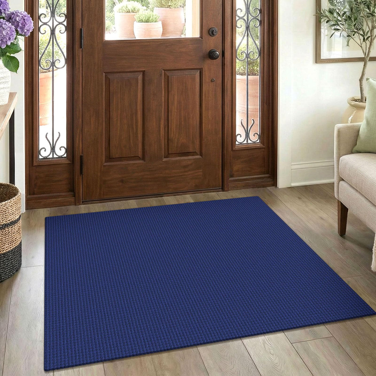 EARTHALL Woven Area Rug 3x5 Ft Washable Rugs for Entryway Braided Non Slip Rubber Backed Throw Rugs Door Mat Indoor Outdoor Entrance Cotton Carpet for Kitchen Foyer Front Door, Orange/Tan/Brown