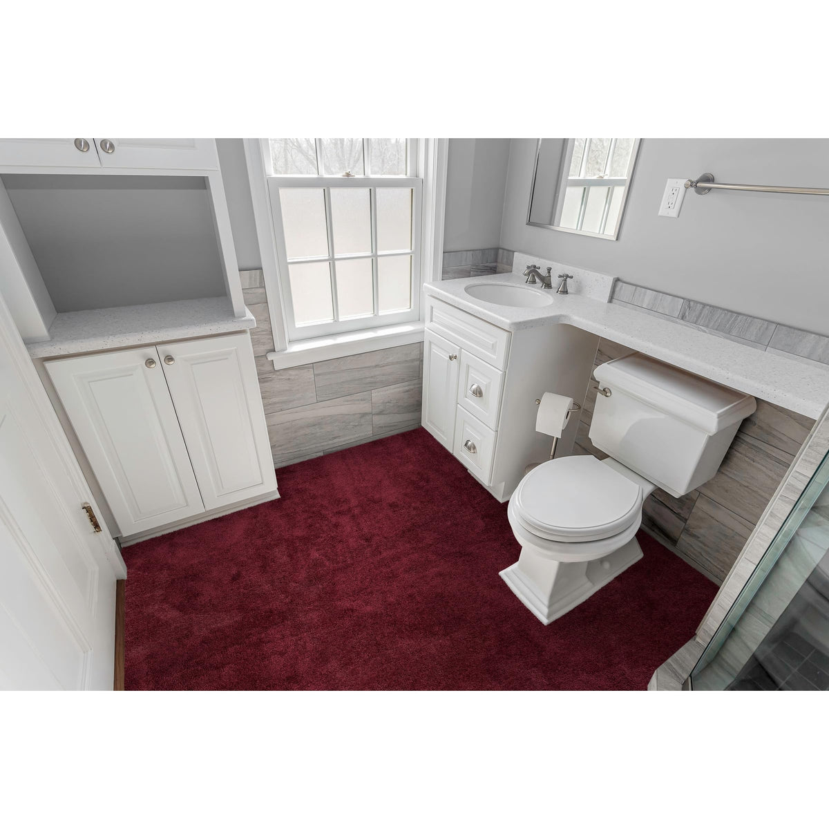 Garland Rug Room Size Bathroom Carpet 5 ft x 6 ft Platinum Gray – Soft, Plush, Absorbent, Quick-Dry, Durable Unbound Edges for Easy Cutting