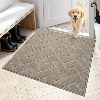 PURRUGS Dirt Trapping Door Mat Indoor Entrance, 32" x 47", Taupe
