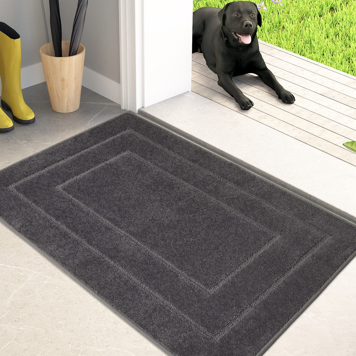 PURRUGS Dirt Trapping Door Mat Indoor Entrance, 20" x 31.5", Beige