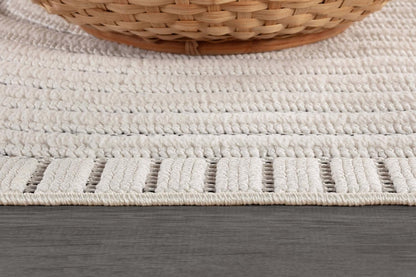 CAMILSON Modern Rug 5x7 Luxury Swirl Curved Micro Loop Area Rugs Soft High-Low Pile Stain Resistant Easy to Clean Non-Shedding Durable Living Room Office Indoor Carpet (White)