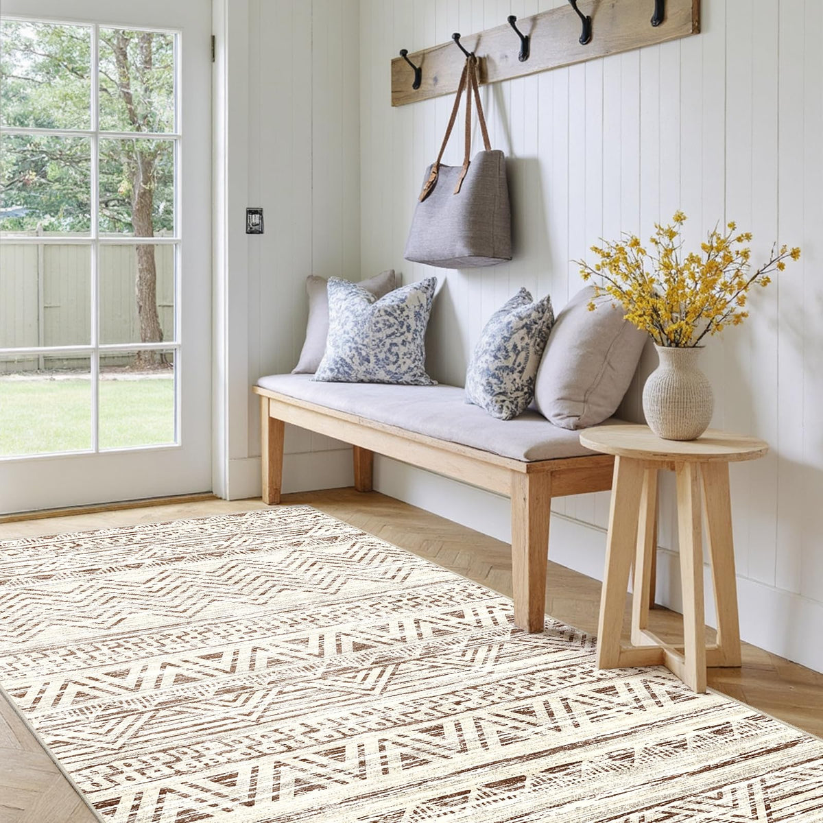 2'6"x8 Runner Rug Washable Moroccan: Non Slip Kitchen Long Floor Mat Gray