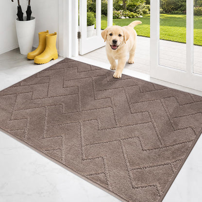 PURRUGS Dirt Trapping Door Mat Indoor Entrance, 32" x 47", Taupe