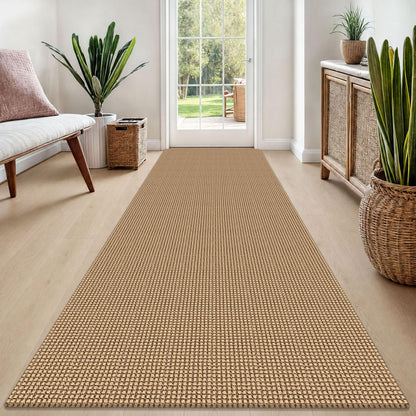 EARTHALL Woven Area Rug 3x5 Ft Washable Rugs for Entryway Braided Non Slip Rubber Backed Throw Rugs Door Mat Indoor Outdoor Entrance Cotton Carpet for Kitchen Foyer Front Door, Orange/Tan/Brown