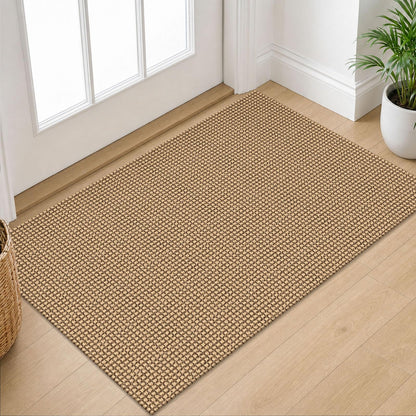 IOHOUZE Small Area Rug 2x3 Washable Woven Rugs for Entryway Non Slip Rubber Backed Front Door Rugs Indoor Doormat Throw Rug Floor Carpet for Entrance Kitchen, Cream/Beige