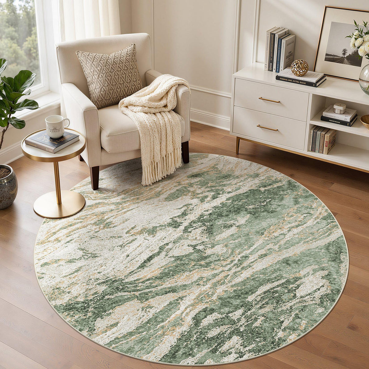 Area Rugs for Living Room: 9X12 Abstract Washable Rug Modern Neutral Large Soft Stain Resistant Non-Slip for Bedroom Dining Room Indoor Home Office Carpet - Blue Brown