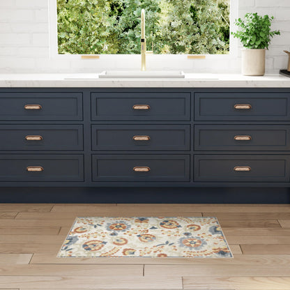 Nourison Home Aloha Natural Blue 2'3" x 10' Area Rug - Easy Clean, Non Shedding, Bed Room, Living Room, Dining Room, Kitchen (10' Runner)