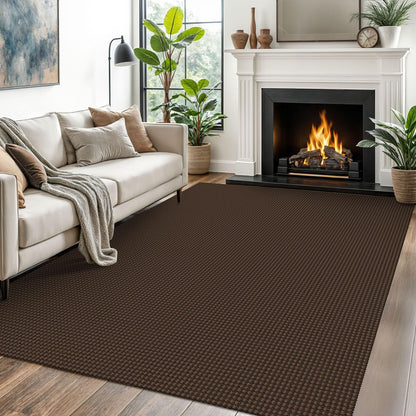 EARTHALL Woven Area Rug 3x5 Ft Washable Rugs for Entryway Braided Non Slip Rubber Backed Throw Rugs Door Mat Indoor Outdoor Entrance Cotton Carpet for Kitchen Foyer Front Door, Orange/Tan/Brown
