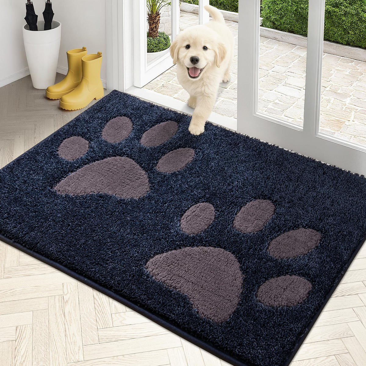PURRUGS Dirt Trapping Door Mat Indoor Entrance, 32" x 47", Grey