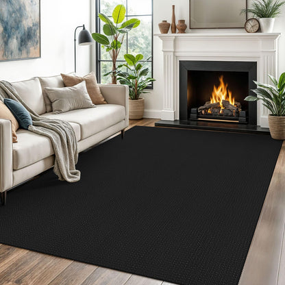 EARTHALL Woven Area Rug 3x5 Ft Washable Rugs for Entryway Braided Non Slip Rubber Backed Throw Rugs Door Mat Indoor Outdoor Entrance Cotton Carpet for Kitchen Foyer Front Door, Orange/Tan/Brown