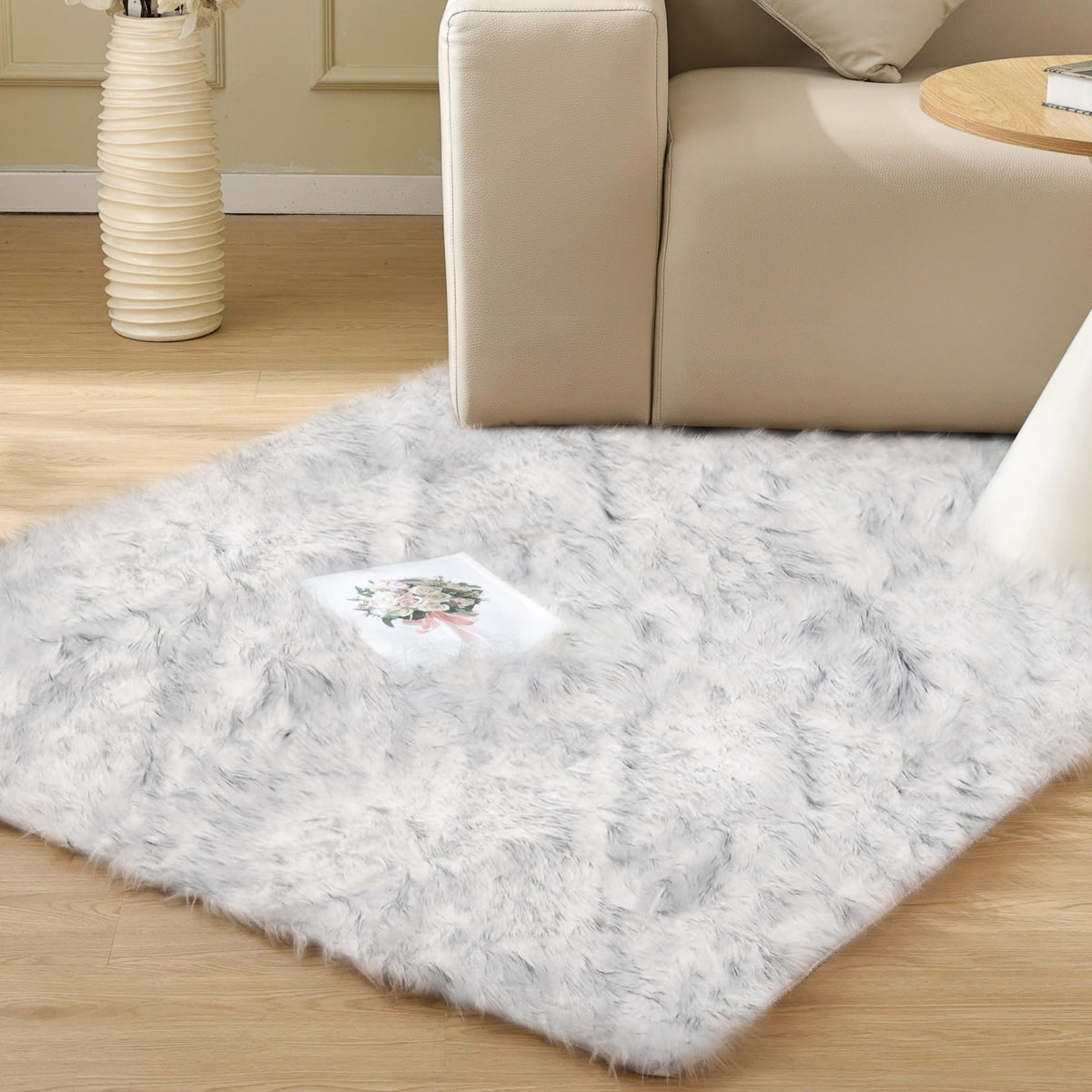 ORINOVA White Faux Sheepskin Shag Fur Runner Rugs for Living Room Bedroom Fluffy Washable Furry Area Rug 2x6 Nursery Rug Teen Room Décor