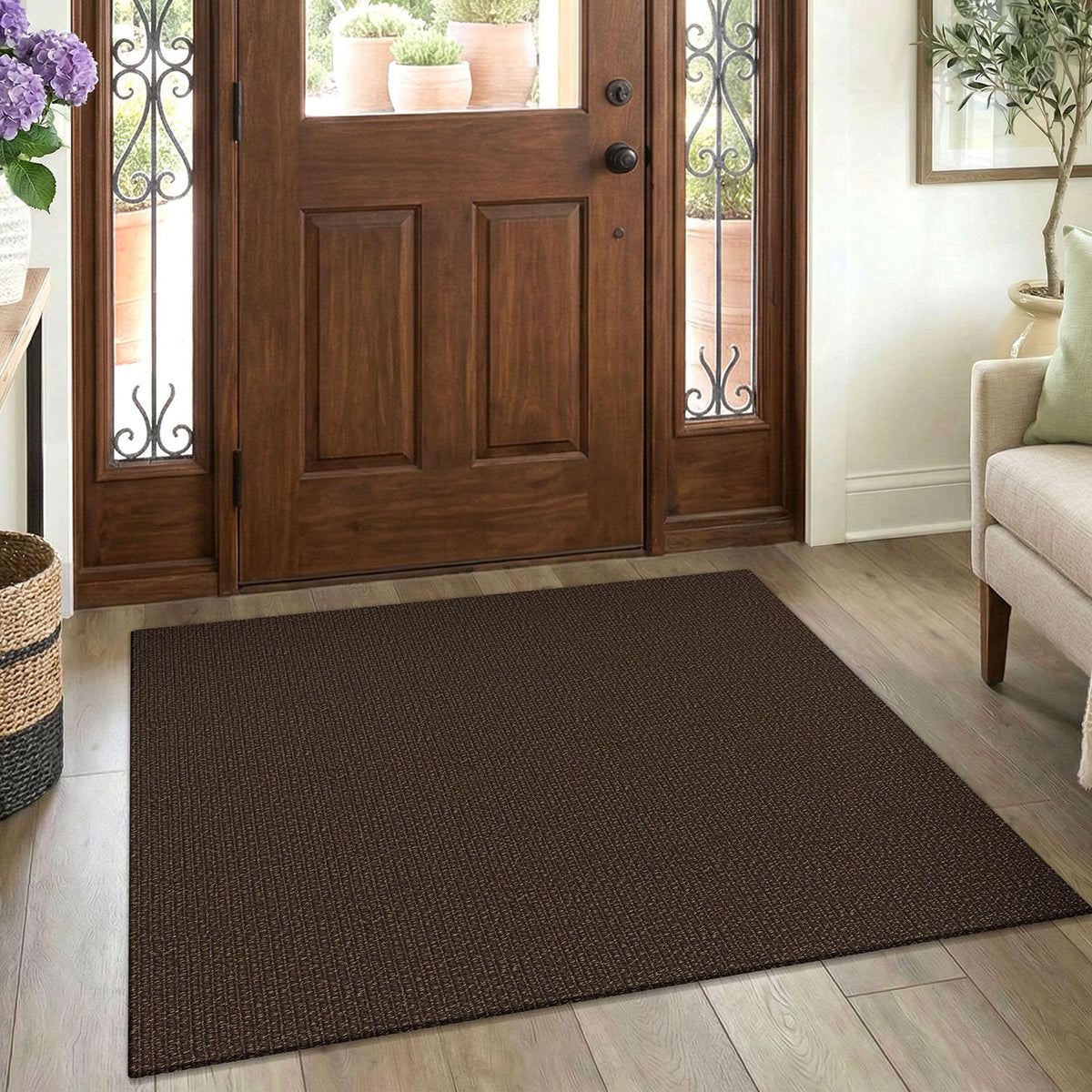 EARTHALL Washable Area Rug, Non Slip Entryway Rug, 4x6 Ft, Sand/Beige