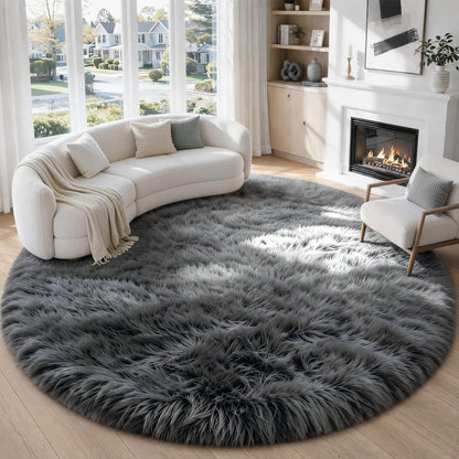 MXSANYOO 8x10 Area Rugs Fluffy Shag Rug for Living Room Bedroom Camel