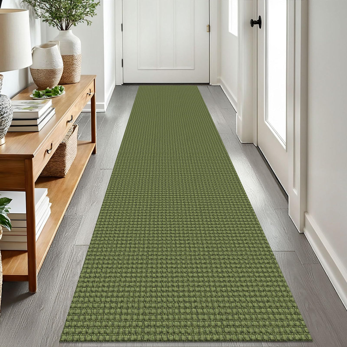 EARTHALL Woven Area Rug 3x5 Ft Washable Rugs for Entryway Braided Non Slip Rubber Backed Throw Rugs Door Mat Indoor Outdoor Entrance Cotton Carpet for Kitchen Foyer Front Door, Orange/Tan/Brown