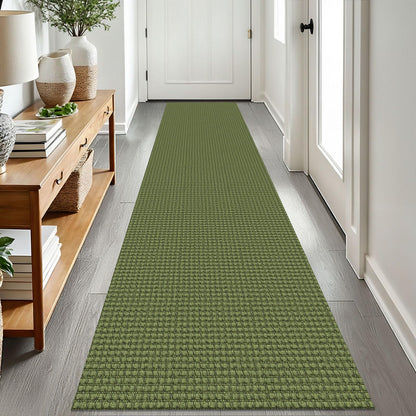 EARTHALL Woven Area Rug 3x5 Ft Washable Rugs for Entryway Braided Non Slip Rubber Backed Throw Rugs Door Mat Indoor Outdoor Entrance Cotton Carpet for Kitchen Foyer Front Door, Orange/Tan/Brown